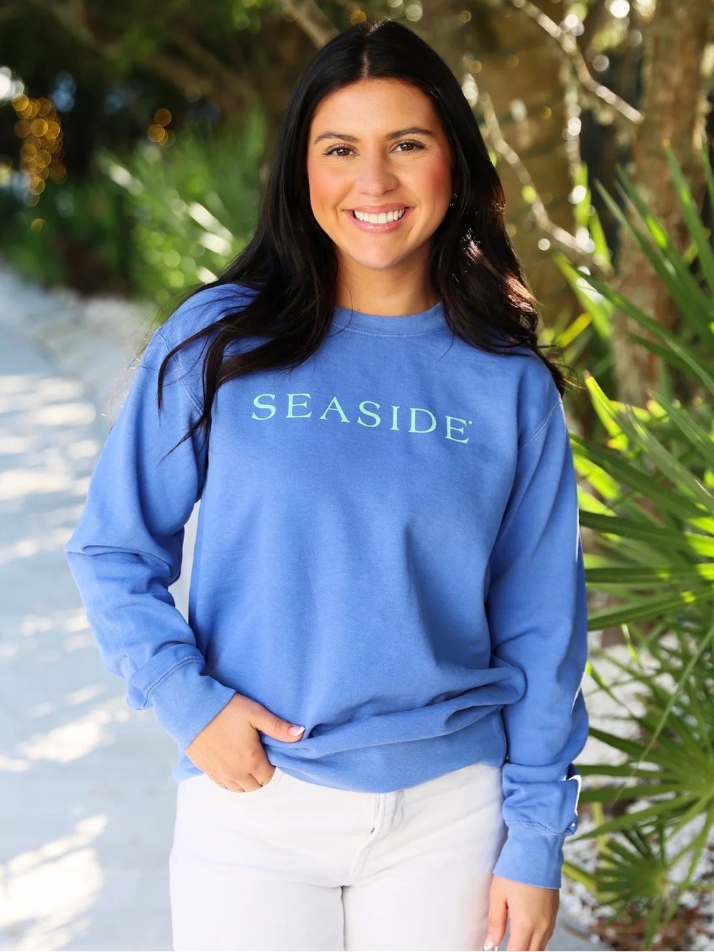 The Seaside Style Florida Blue And Teal Colors Crewneck Sweatshirt